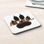 黒い動物の手のプリント コースター (左側)