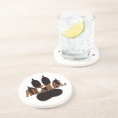 黒い動物の手のプリント コースター (側面)