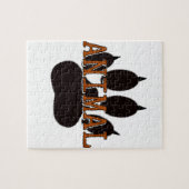 黒い動物の手のプリント ジグソーパズル (横)