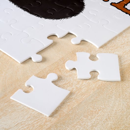 黒い動物の手のプリント ジグソーパズル (側面)