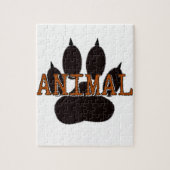 黒い動物の手のプリント ジグソーパズル (縦)