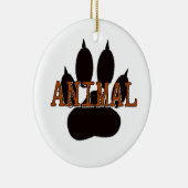 黒い動物の手のプリント セラミックオーナメント (右)