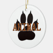 黒い動物の手のプリント セラミックオーナメント (左)