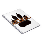 黒い動物の手のプリント ノートブック (右側)