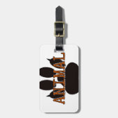 黒い動物の手のプリント ラゲッジタグ (正面縦)