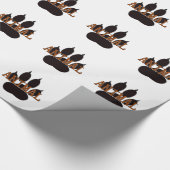 黒い動物の手のプリント ラッピングペーパー (角)