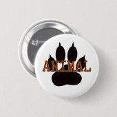 黒い動物の手のプリント 缶バッジ (正面&裏面)