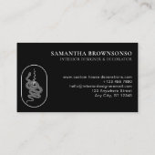 黒い動物の花の蛇 名刺 (裏面)