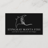 黒い動物の魚 エイ 名刺 (正面)