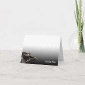 黒い勾配の睡眠の黒猫 サンキューカード (正面)