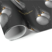 黒い包装紙の銀製のつまらないもの ラッピングペーパー (ロールコーナー)