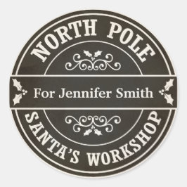 黒い北極のクリスマス配達ギフトのステッカー ラウンドシール