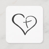 黒い十字ハート宗教詳細カード エンクロージャーカード (裏面)