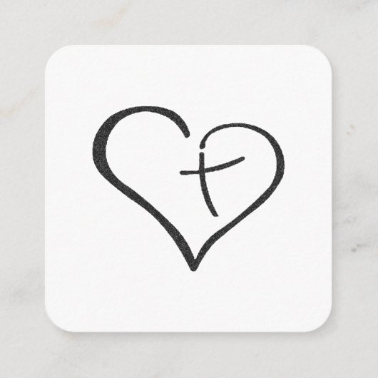 黒い十字ハート宗教詳細カード エンクロージャーカード (裏面)