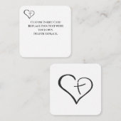 黒い十字ハート宗教詳細カード エンクロージャーカード (正面/裏面)