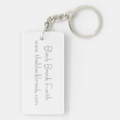 黒い十字型キーチェーンを持つ赤いクリスチャン魚 キーホルダー (裏面)