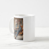 黒い十字架と詩のメモリアルフォト コーヒーマグカップ (正面左)