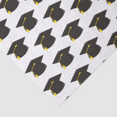 黒い卒業キャップと白い背景ギフト 薄葉紙 (詳細)