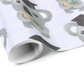 黒い卒業キャップのかわいいコアラ ラッピングペーパー (ロールコーナー)