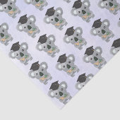 黒い卒業キャップの可愛いグレーのコアラ 薄葉紙 (詳細)