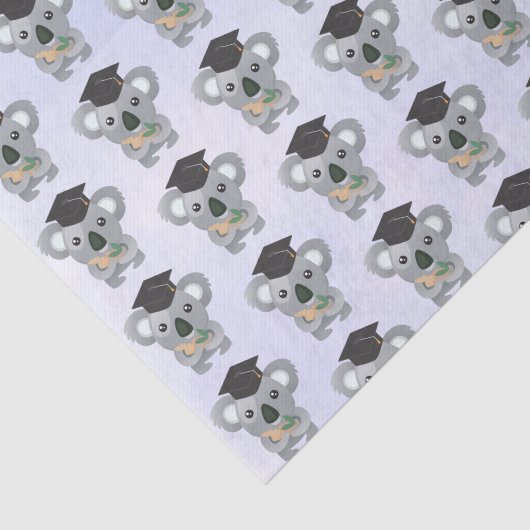 黒い卒業キャップの可愛いグレーのコアラ 薄葉紙 (詳細)