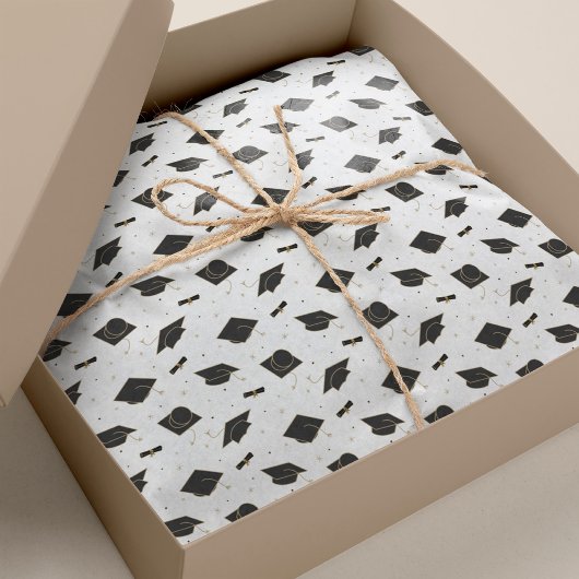 黒い卒業キャップトス 薄葉紙