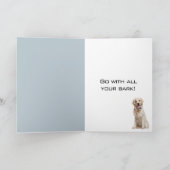 黒い卒業キャップ付き犬 カード (内部)