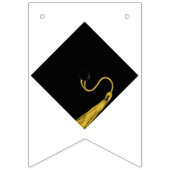 黒い卒業キャップ バンティングフラッグ (第2の旗)