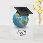 黒い卒業式の帽子 カード (黄色い花)