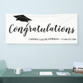 黒い卒業生の帽子の卒業のお祝い 横断幕 (トレードショー)