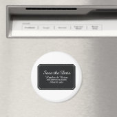 黒い単エレガントに日付を保存 マグネット (インサイチュ (食洗機))