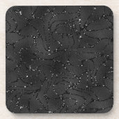 黒い単色の光の背景 コースター (正面)