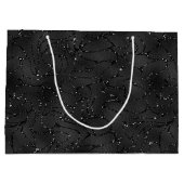 黒い単色の光の背景 ラージペーパーバッグ (裏面)