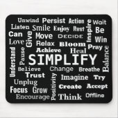 黒い単語の雲 マウスパッド (正面)