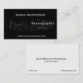 黒い印刷のカメラマンの名刺 名刺 (正面/裏面)