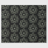 黒い原子シンボルの薄い緑 ラッピングペーパー (フラット)