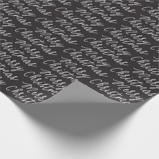 黒い原稿のメリークリスマスの包装紙 ラッピングペーパー (角)