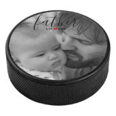 黒い原稿の父米国東部標準時刻。 年のパーソナライズな写真 アイスホッケーパック (3/4)