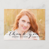 黒い原稿|の卒業は郵便はがき感謝していしています ポストカード (正面)