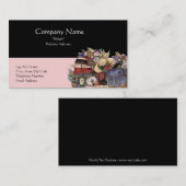 黒い及びピンクのアンティークまたはヴィンテージのデザインの名刺 名刺 (正面/裏面)