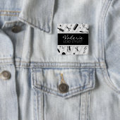 黒い及び灰色のヘアーサロンの名前入りの記章 缶バッジ (インサイチュ)