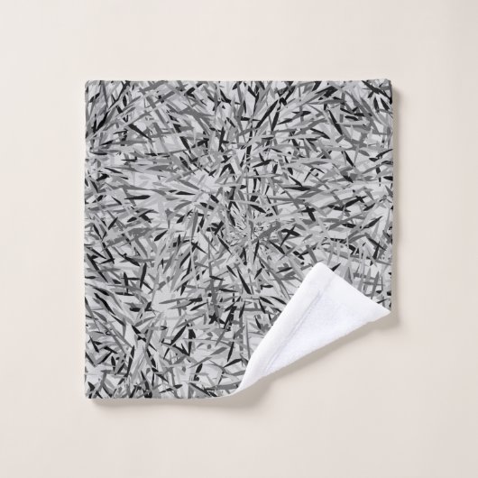 黒い及び灰色のモダンな花柄の洗浄布 ウォッシュタオル (ウォッシュタオル)