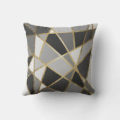 黒い及び灰色のモダンなGeoの金ゴールドの三角形 クッション (裏面)