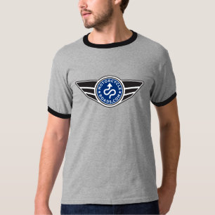 黒い及び灰色の信号器のTシャツw/basic青いMCRのロゴ Tシャツ