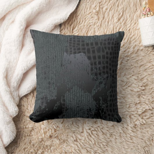 黒い及び灰色の動揺してなセーターおよびcrocは置きます クッション (ブランケット)