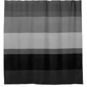 黒い及び灰色の洗練されたストライプのなシャワー・カーテン シャワーカーテン (正面)
