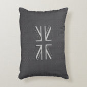 黒い及び灰色カーボン繊維のイギリスの旗の英国国旗 アクセントクッション (正面(垂直))