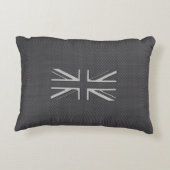 黒い及び灰色カーボン繊維のイギリスの旗の英国国旗 アクセントクッション (裏面)