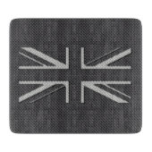 黒い及び灰色カーボン繊維のイギリスの旗の英国国旗 カッティングボード (正面)