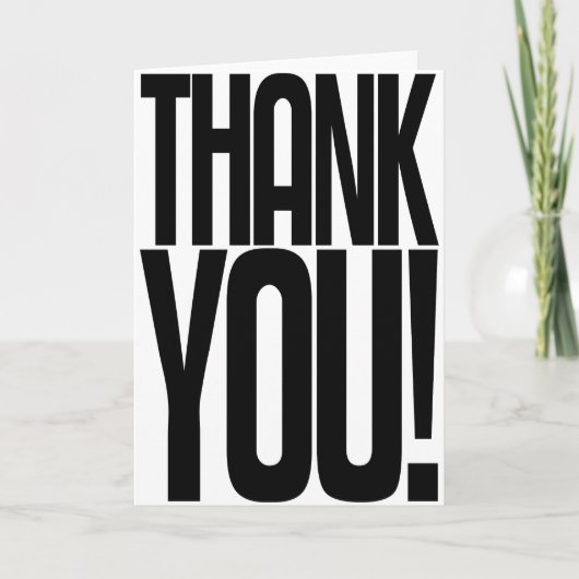 黒い及び白ありがとう! おしゃべり屋の挨拶状 サンキューカード (正面)